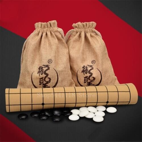 2021 Weiqi Go Game Melamine Pieces Suede Leather Cloth Bags International Standard On Go Chess Gomoku Board