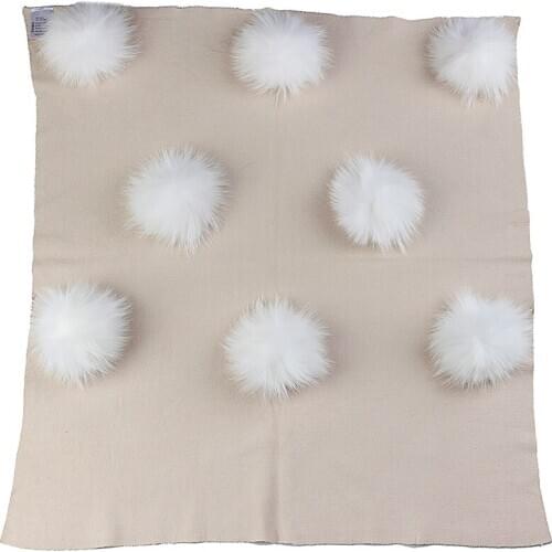Warm Wool Swaddling Blanket Newborn Baby Travel Sleeping Bedding Swaddles Wrap Birth Gift With 8 13 cm real fur pompoms