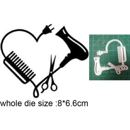 Metal Cutting Dies Hair Dryer Scissors Comb die cut DIY Scrapbooking dies Craft dies Handmade Cards Making Punch Art Cutter dies
