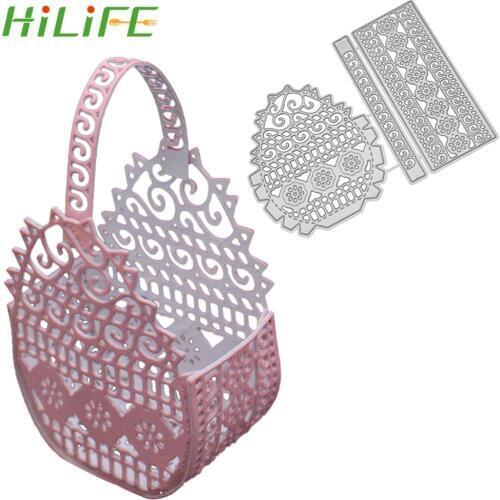 HILIFE Metal Cutting Dies For Scrapbooking Three-dimensional Flower Basket Cutting Dies Stencils Album Paper Card Craft Decor