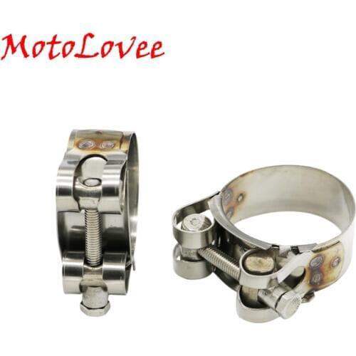 MotoLovee New Universal Duty Slip-on Type Motorcycle Muffler SilencerStainless Steel Motorcycle Exhaust Banjo Clamp Clip