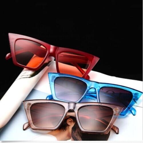 Vintage Retro Women Cat Eye Sunglasses Rectangle Shades Oversized Travel Car Driving Glasses Male Female Uv400 Lens Eyewears