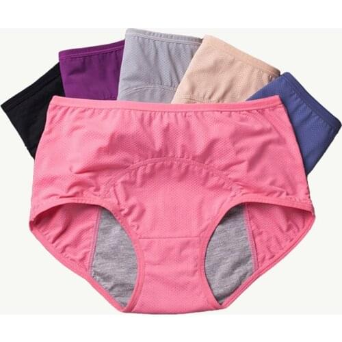 Leak-Proof Menstrual Panties Women Incontinence Period Underwear Girls Lingerie Menstruation Cotton Large Plus Size Female Brief