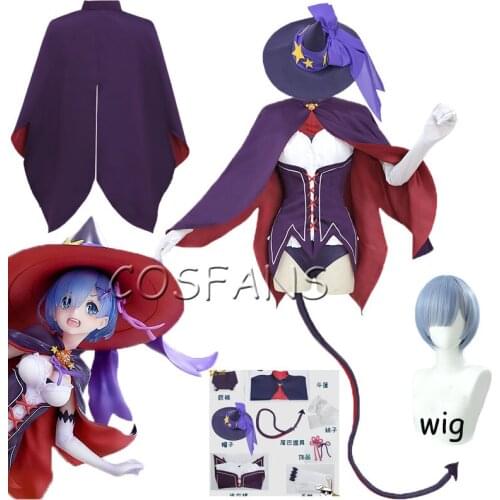 Anime Re Life in a different World from zero Cosplay Rem Halloween Costume Women Re Zero Cosplay women Rem Halloween And wig
