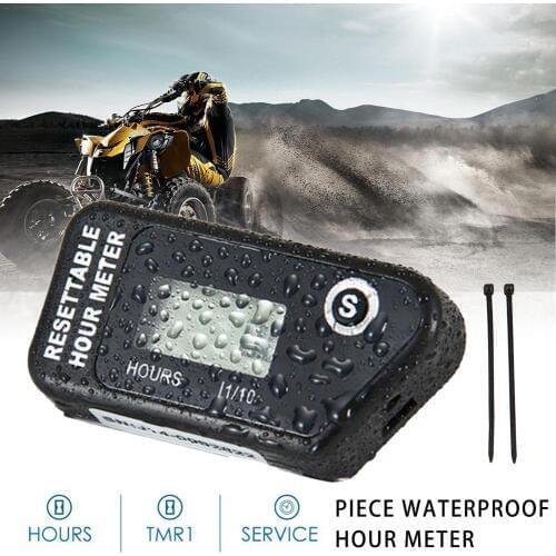 LCD Digital Resettable No Power Required Inductive Waterproof Hour Meter For Fuel Engine Marine Motorcycle Snowmobile ATV
