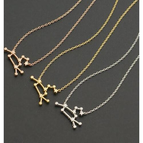 Daisies 10pcs/lot) Leo Zodiac Necklace Astrology Zodiac Sign Constellation Necklace for Women Star Decorated Necklace Wholesale