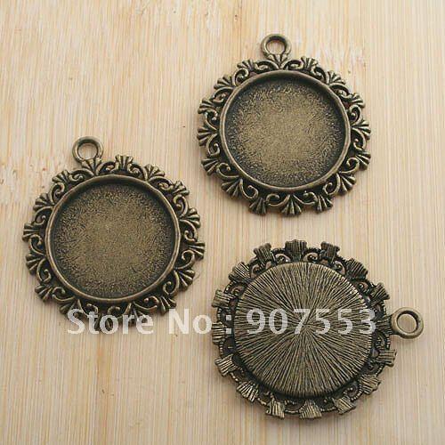 10pcs antiqued bronze round rim cabochon settings/photo frame G1027