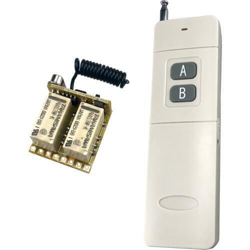 2CH Relay Wireless Remote Control Switch 433mhz RF Mini Small 3.7v 5v 6v 9v 12v Momentary Controller Module trigger reset button