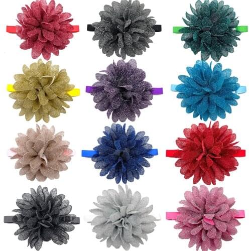 50/100pcs Flowers Style Pet Supplies Pet Dog Cat Bowtie Dog Collar Mixcolor Cute Flower Pet Supplies Dog Bow Tie for Small Dogs