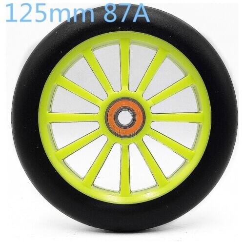 6PCS 125mm Stunt Scooter Wheel 87A Wear-resistant High elasticity PU Inline Speed Roller Skating Wheel With 608 ABEC-11 Bearing