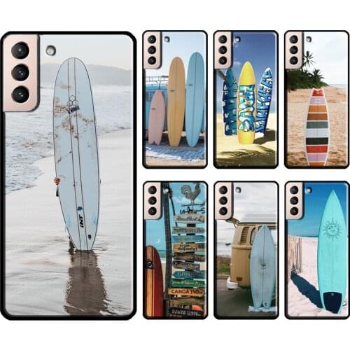 Summer beach surfboard surfing Cover For Samsung Galaxy S20 FE S8 S9 S10 Plus Note 9 10 Note 20 Ultra S21 Phone Case