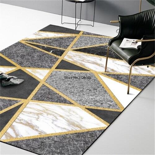 Black White Gray Marble Non-slip Carpet Bedroom Bedside Carpet Kitchen Floor Nordic Geometric Floor Mat