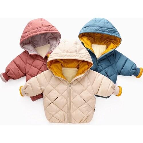 Childrens Cotton-padded Clothes 2021 Autumn And Winter New Fashion Clothinng Unisex Baby Hooded Parka Boys Clothes Down Jacket