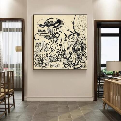 Holover Canvas Painting "Number-5 Elegant Lady" Jackson Pollock Abstract Artwork Poster Picture Wall Art Room Decor Aesthetic