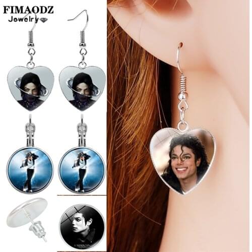 FIMAODZ Hot Classic Michael Singer Star Earrings Charm Glass Earring for Female Friend Gift Heart Dangle Jewelry Fans Souvenirs