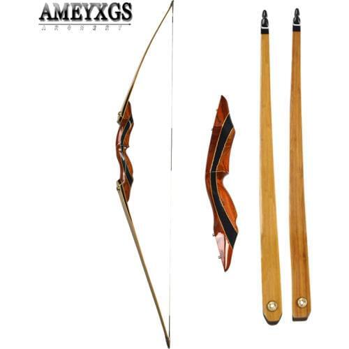 1set 62inch Recurve Bow 25-55lbs Draw Weight Longbow Hunting Bow For Outdoor Sports Shooting Training Archery Competition