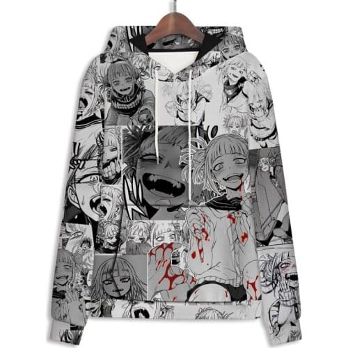 My Hero Academia Himiko Toga Pullover Hooded Hoodie Cosplay Costume Cross My Body Men Women Casual Sweatshirt