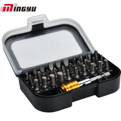 31 Pcs Screwdriver Bit Set PH PZ SL Hex Torx Screwdriver Kits Bits Hex Chuck Magnetic Extension Adapter Shank Hand Tools