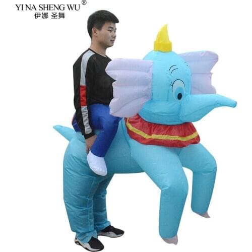 New Ride On Elephant Inflatable Costumes For Adult Woman Man Purim Halloween Outfits Inflatable Clothes Elephant Cosplay Party
