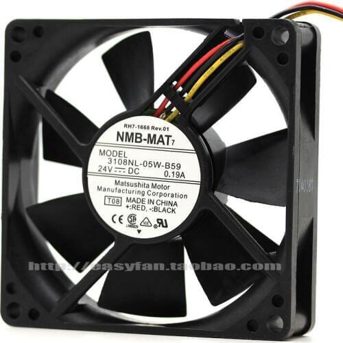 NEW NMB-MAT Minebea 3108NL-05W-B59 24V 0.19A 8020 8cm Frequency converter cooling fan