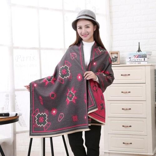 2020 New Winter Warm Scarf Print Womens Dual-Use Cashmere Blanket Fashion Lady Pashmina Shawl Double-Sided Scarves Bandana