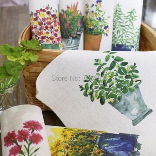 Hand dyed 7Assorted Cotton Linen Printed Quilt Fabric For DIY Sewing Patchwork Home Textile Decor 20x20cm Flowers series