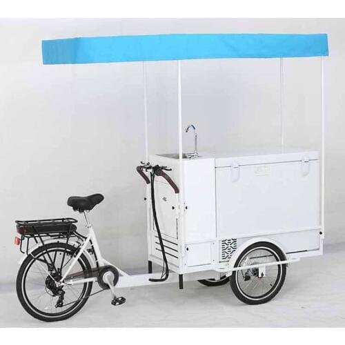 Mobile ice cream freezer bike bicycle cart with cooler for sale and single water sink