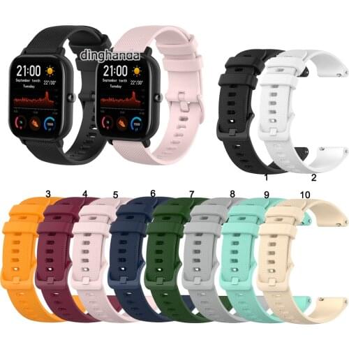 20mm Colorful Soft Silicone Watch Strap Band For Huami Amazfit GTS 2 Bip S lite Neo Smart Watch Replacement Wrist bands straps
