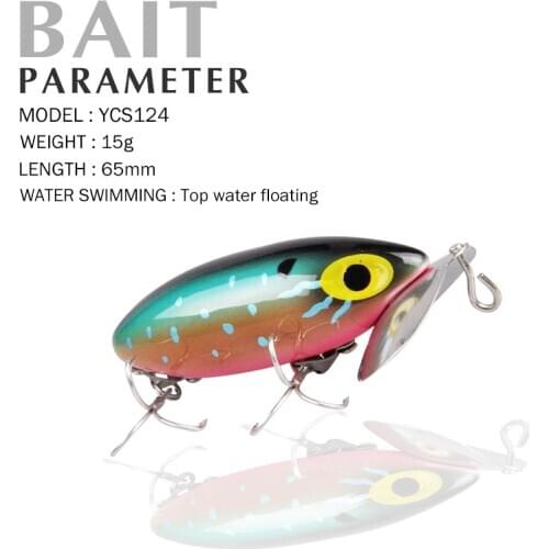 Fishing Lure 65mm 15g Top Water Floating Popper Hard Handmade Baits Quality Professional Lures Fishing Tackle