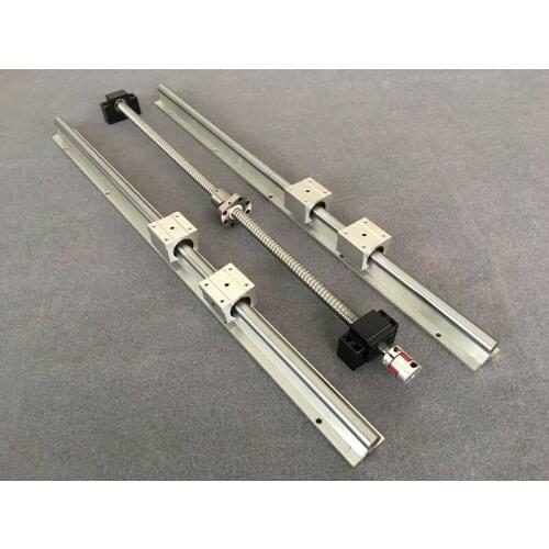 SFU1204 Ball Screw + BK10 BF10 Support + Coupling + 1204 Nut Housing + 2pcs SBR12 Linear Rail + 4pc SBR12UU For XYZ