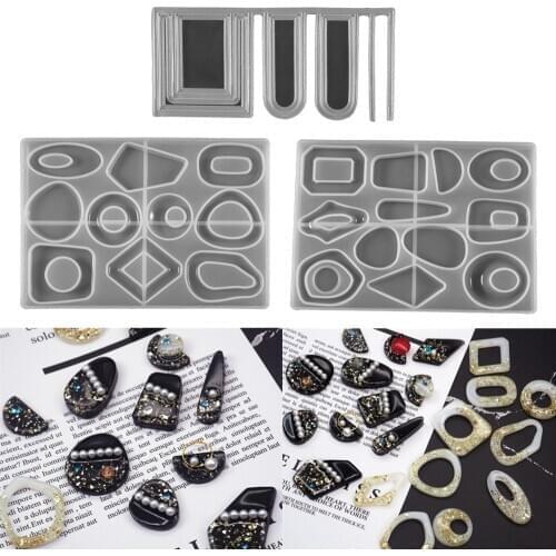 Earrings Pendants Silicone Molds Irregular Epoxy Resin Casting Mould Necklace Pendant Mold for DIY Craft Jewelry Making Supplies