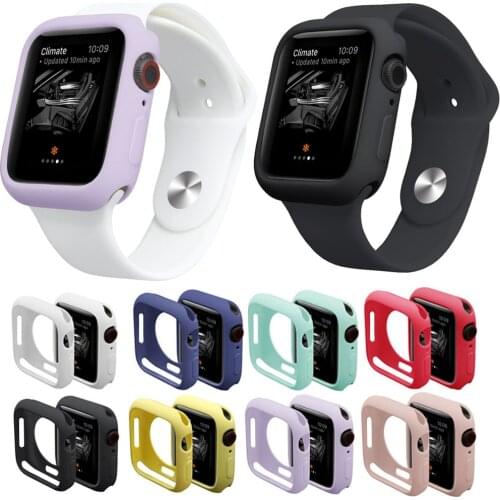 Silicone Case for Apple Watch 3 2 1 42MM 38MM for iWatch 4 5 6 SE 40MM 44MM Watch Cover Screen Protection Shell Soft Bumper