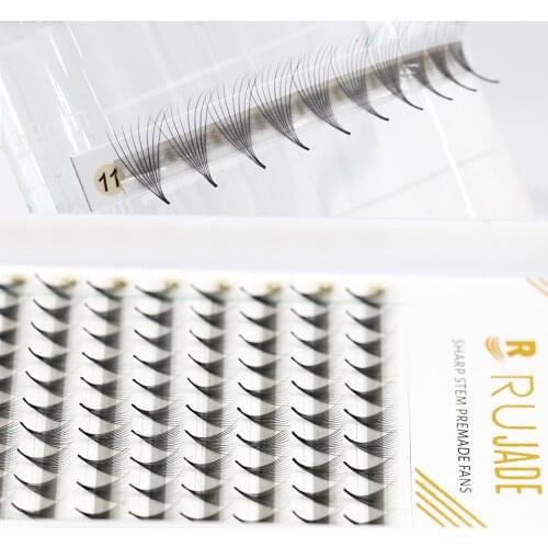 RUJADE 8D Sharp Stem Premade Volume Fans Lash 5D 6D Slim Narrow Root Lash Thin Pointy Base Pre made Volume Fan Eyelash Extension