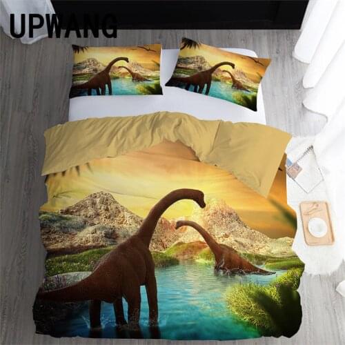 UPWANG 3D Bedding Set Dinosaur Animal Printed Duvet/Quilt Cover Set Bedcloth with Pillowcase Bed Set Home Textiles #DG01