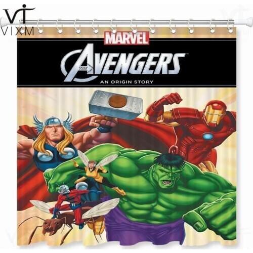 Anime Avenger Superhero Print Waterproof Shower Curtain Boho Decoration Home Decor Psychedelic Macrame Hippie Shower Curtain