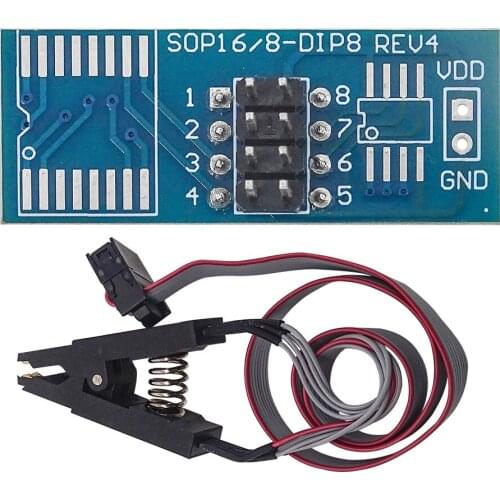 10pcs SOIC8 SOP8 Test Clip For EEPROM 93CXX/25CXX/24CXX in-circuit programming on USB Programmer TL866CS
