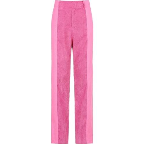 Fashion Streetwear Wide Leg Pants 2021 Autumn Winter Corduroy Pants Women Korean Style Straight High Waist Trousers