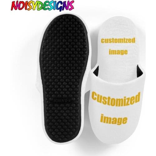 NOISYDESIGNS Winter Warm Home Women Fur Slippers Customized Printing Indoor Cartoon Ladies Slippers Soft Couples Shoes Pantoufle