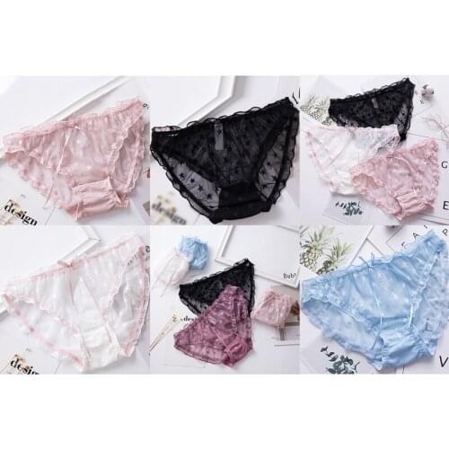 Womens Underwear Traceless Breathable Underpants Dots Thin Comfortable Panties Fashion Lace Sexy Panties