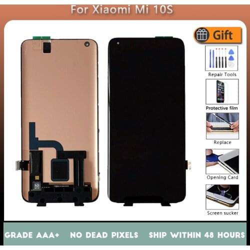 6.67" Super AMOLED For Xiaomi Mi 10S 2021 LCD Screen Display Frame+Touch Panel Digitizer Mi 10S LCD Display+With Frame