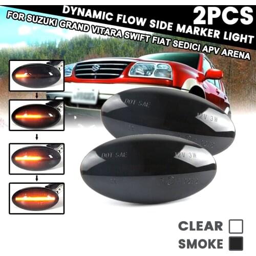 2Pcs Dynamic LED Side Marker Light Flowing Indicator Repeater 12v Turn Signal Lamp For Suzuki Swift Alto SX4 Jimmy Vitar