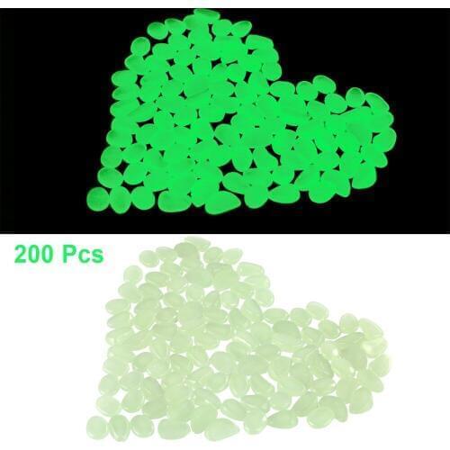 200 Pieces Glow in the Dark Pebbles Rocks Stones Great for Backyard or Indoor Decor Garden Aquariums Flower Bed glow BRIGHT