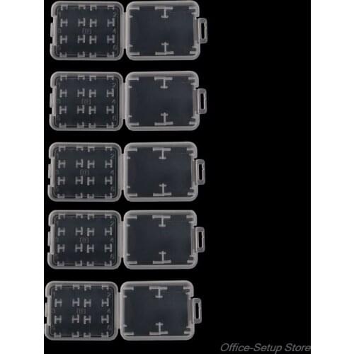 5PCS Plastic Transparent Standard SD SDHC Memory Card Case Holder Box Storage F17 21 Dropshipping