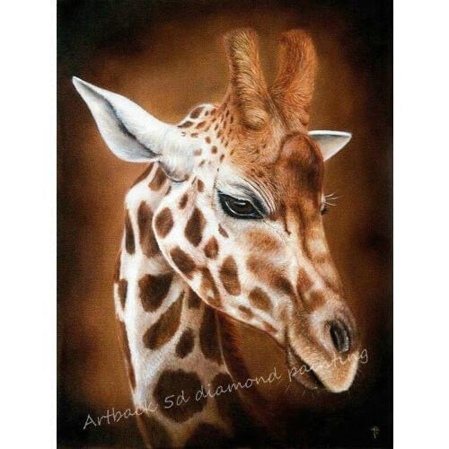 Animal 5d diy diamond painting giraffe avatar for home decoration 3d full square drill rhinestone mosaic cross stitch