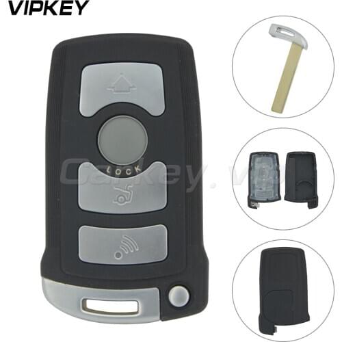 Remotekey Smart car key shell case for BMW 7 series LX8766S 4 button replacement key cover