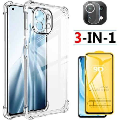 Transparent Silicone Case on Mi 11 Lite 5G Clear Cover Xiaomi 11Lite 11X Pro 11i Original Phone Color Shockproof Case for Xiaomi Mi 11 Lite 5G