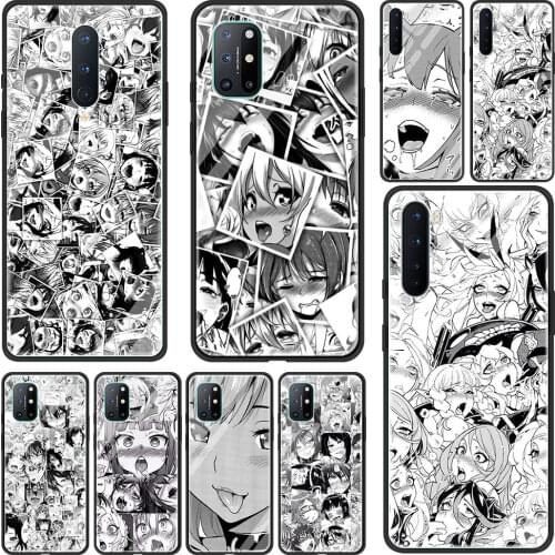 Soft Edge Cover Coque for Oneplus 9 PRO 9R 7 7T Pro 8 8T Pro Nord 5G Luxury Glass Phone Case Anime Girl Cartoon Japan Cute Faces