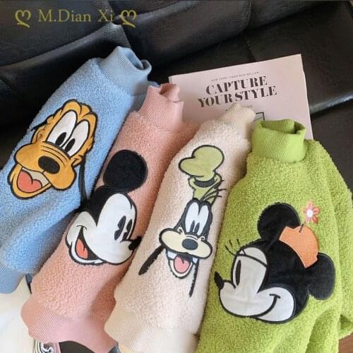 Kids Clothing Plus Plus Thick Autumn and Winter 2020 New Boys and Girls Cartoon Plush Warm Guard Clothing Sweater 0-4Y