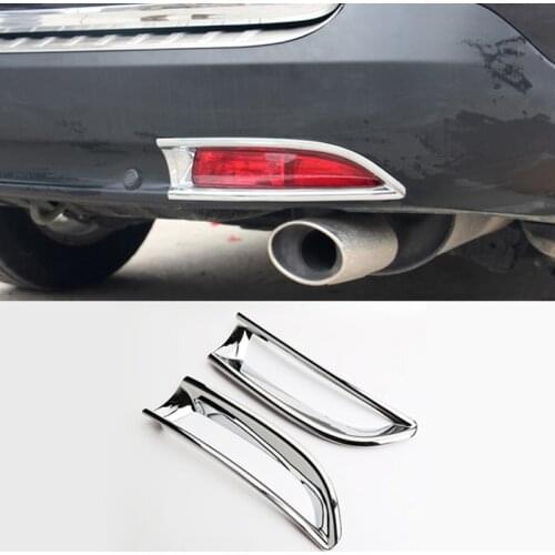 For Honda CRV CR-V 2012 2013 2014 ABS Chrome Car detector cover trim back tail rear fog light lamp frame parts 2pcs High quality