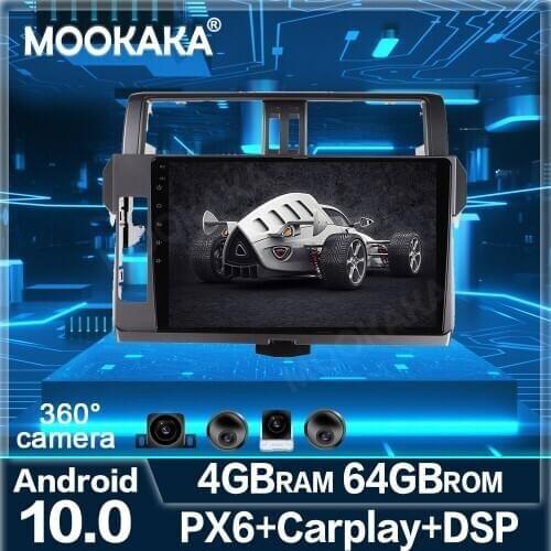 For Toyota Prado 2014-2017 Android10.0 PX6 Car DVD Player GPS Multimedia Auto Radio Car Navigator Stereo Receiver Head Unit IPS